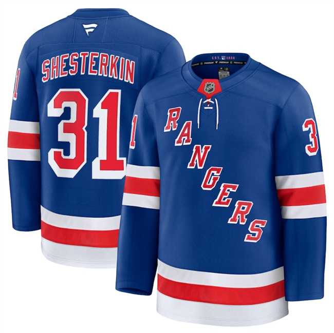 Mens New York Rangers #31 Igor Shesterkin Royal 2024-25 Home Stitched Hockey Jersey Dzhi